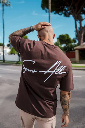 Script Core Tee - Chocolate/White