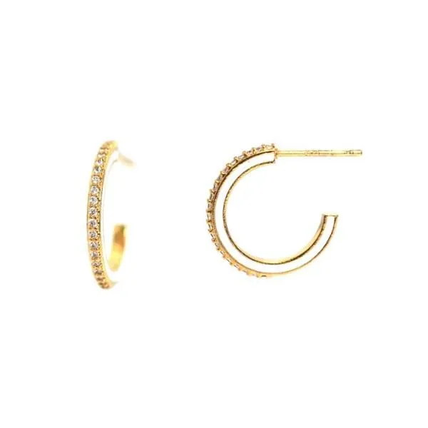 Small Pave Enamel Hoops