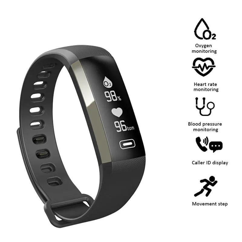 Smart Bracelet Bluetooth Smart Wristband Heart Rate Blood Pressure Monitor Sports Fitness And Health Tracker