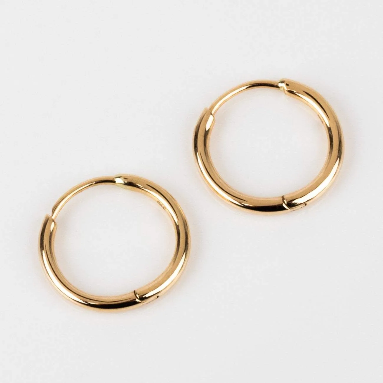 Solid Gold Simple Huggie Hoops