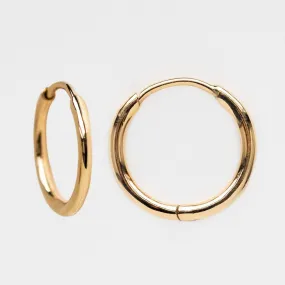 Solid Gold Simple Huggie Hoops