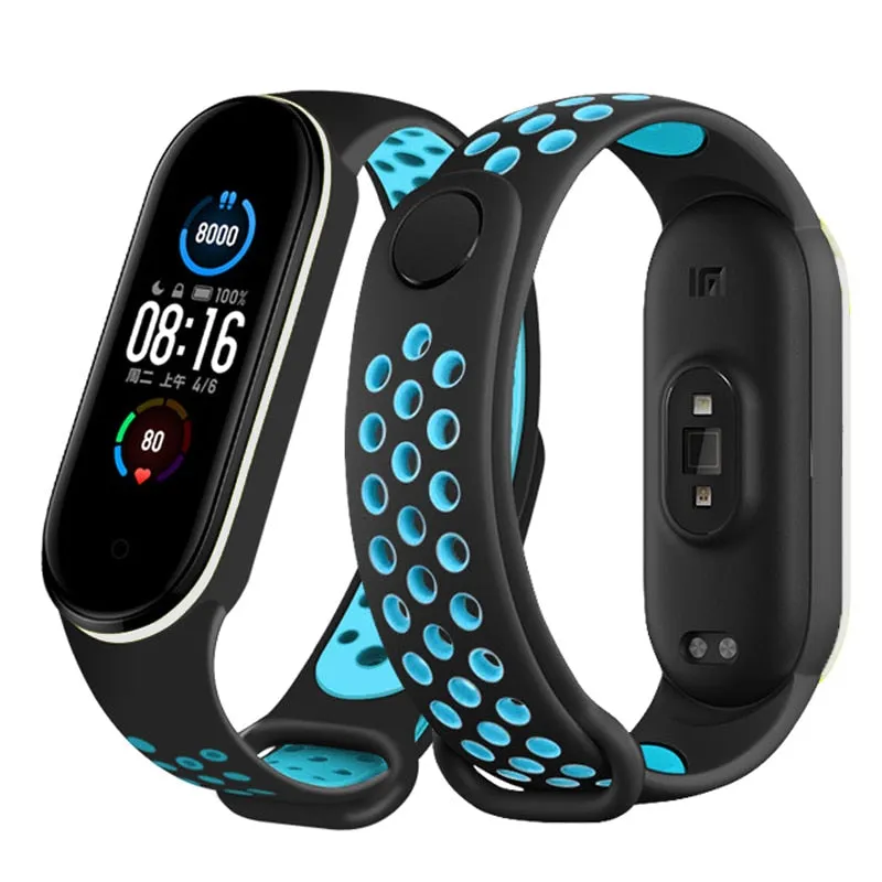 Sport Silicone Strap for Mi band 6, 5, 4, and 3