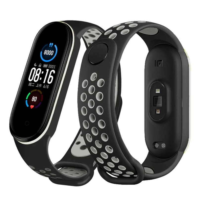 Sport Silicone Strap for Mi band 6, 5, 4, and 3