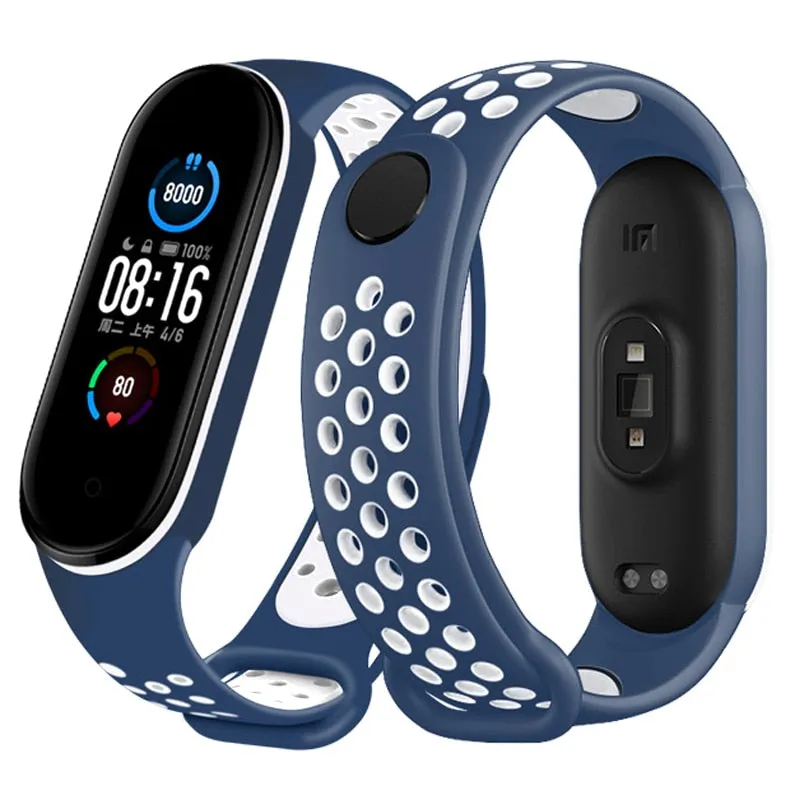 Sport Silicone Strap for Mi band 6, 5, 4, and 3