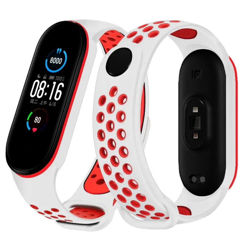 Sport Silicone Strap for Mi band 6, 5, 4, and 3