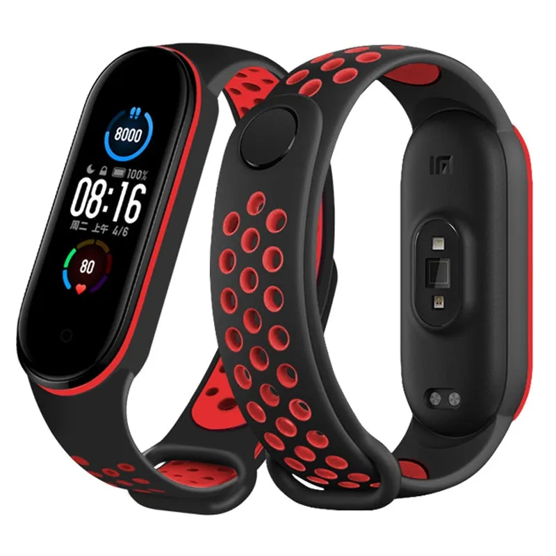 Sport Silicone Strap for Mi band 6, 5, 4, and 3