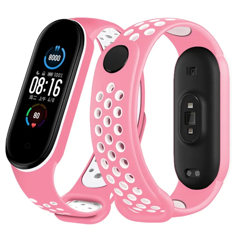 Sport Silicone Strap for Mi band 6, 5, 4, and 3