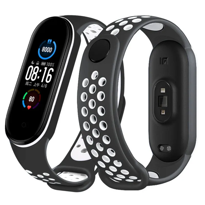 Sport Silicone Strap for Mi band 6, 5, 4, and 3