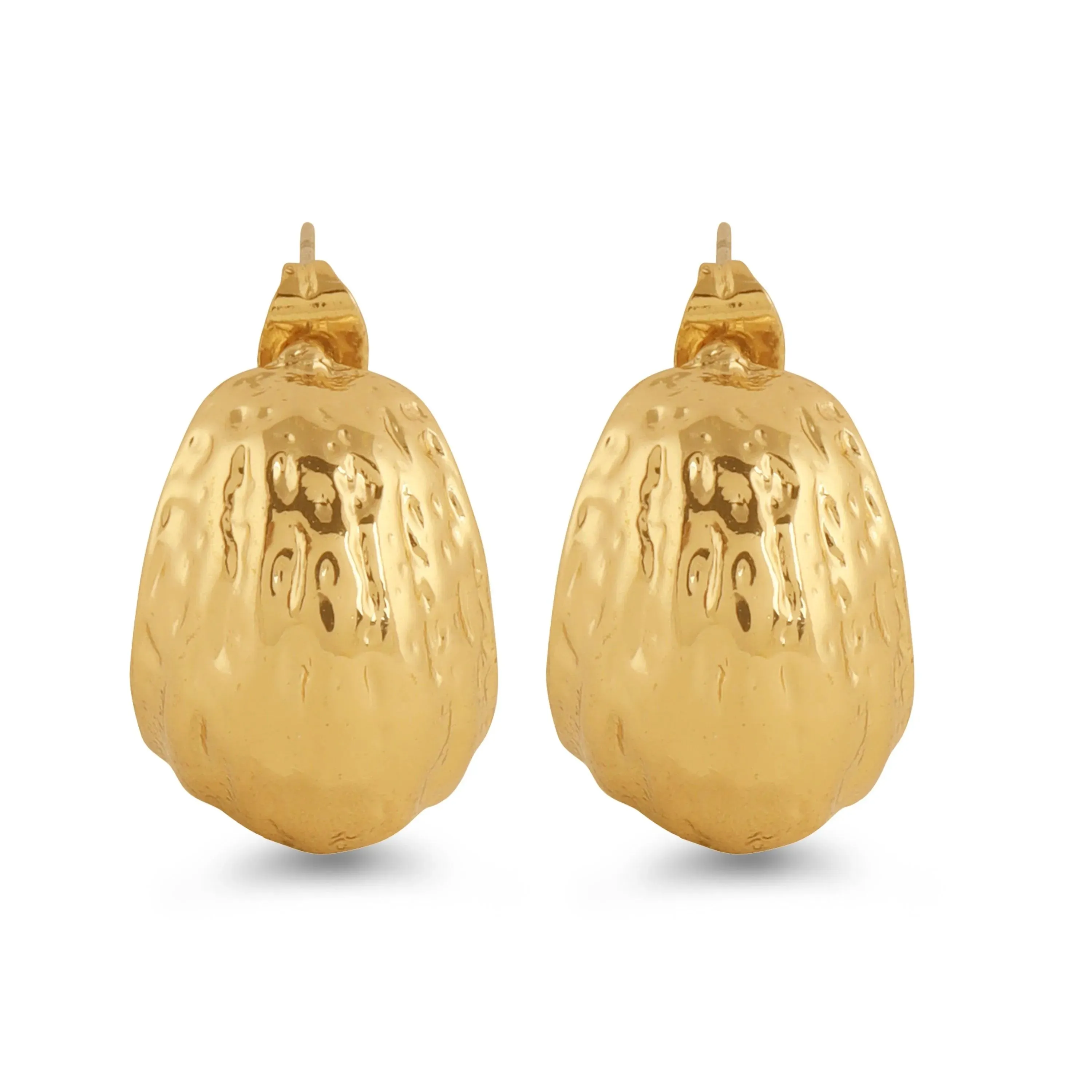 TFC Fluffy Feathers Gold Plated Stud Earrings