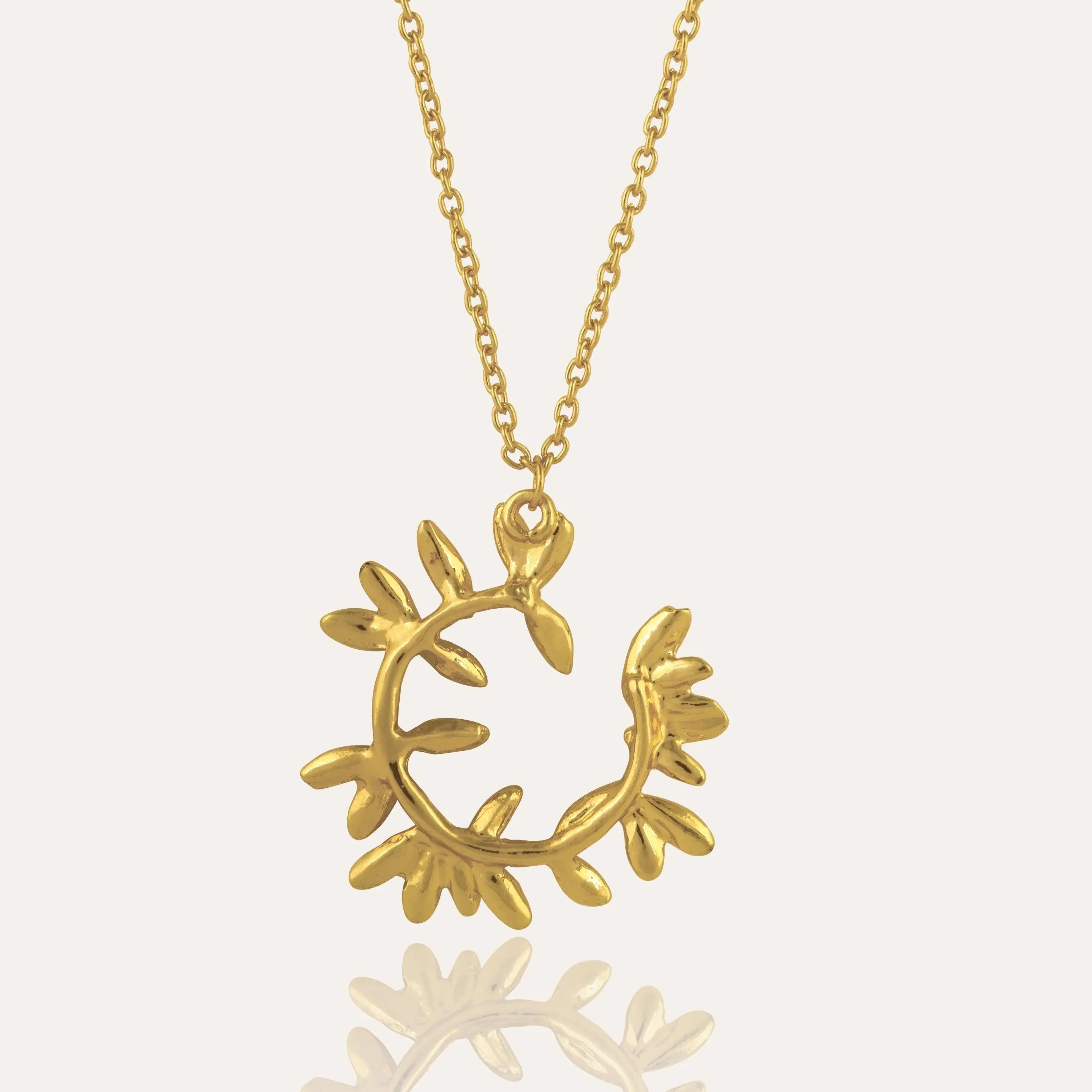 TFC Golden Leaves Gold Plated Pendant Necklace