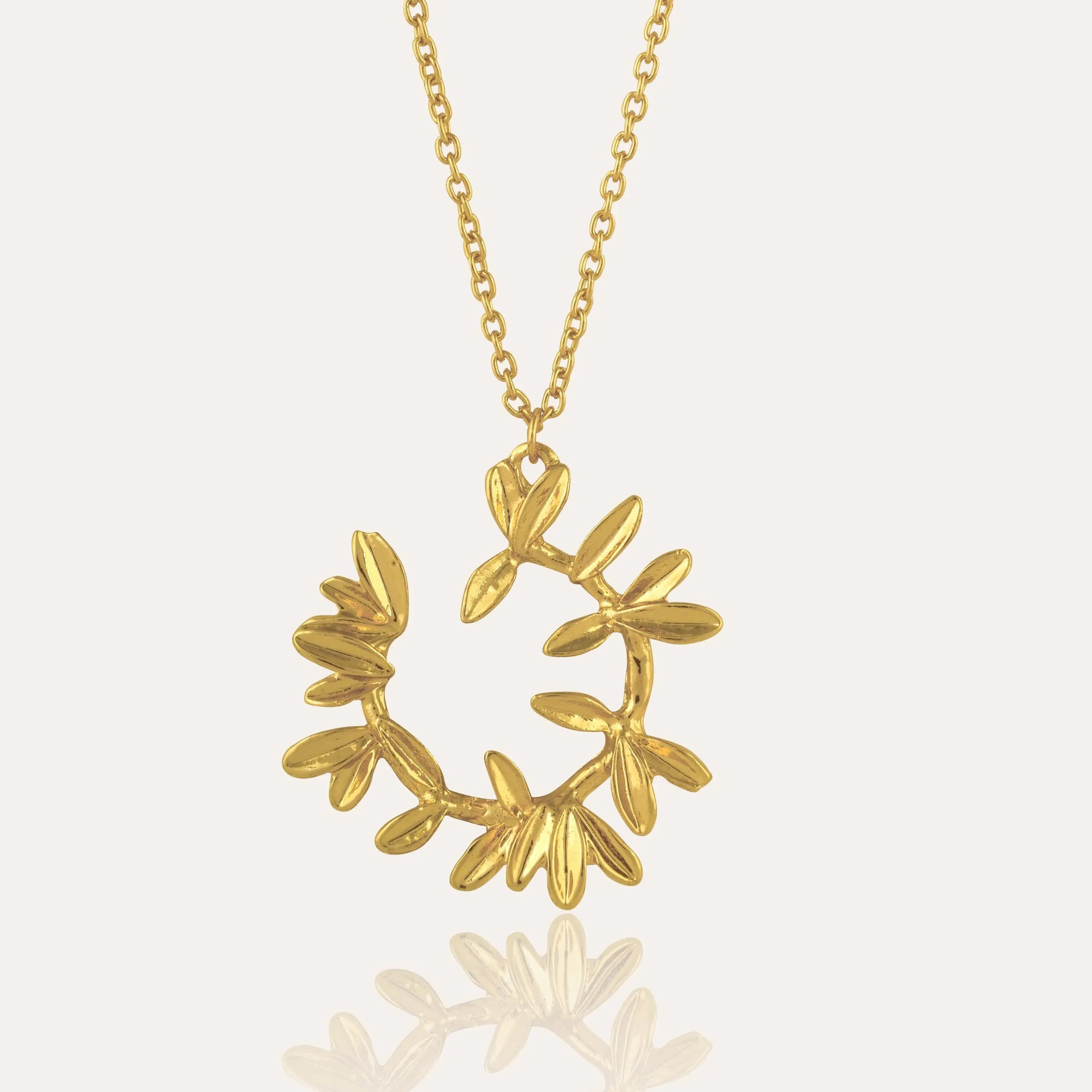 TFC Golden Leaves Gold Plated Pendant Necklace