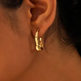 TFC Snuggy Gold Plated Hoop Earrings