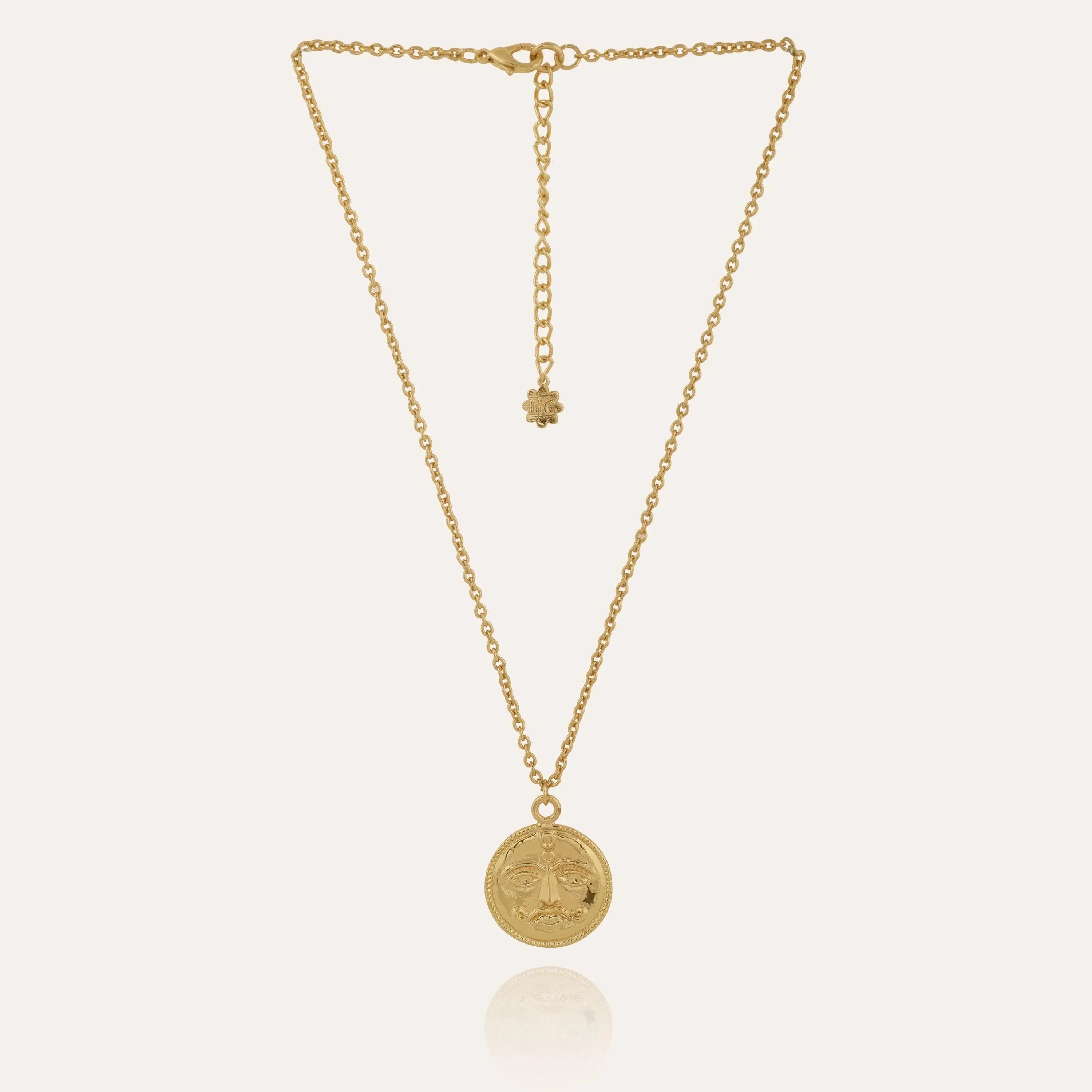 TFC Sunface Extraordinaire Gold Plated Pendant Necklace