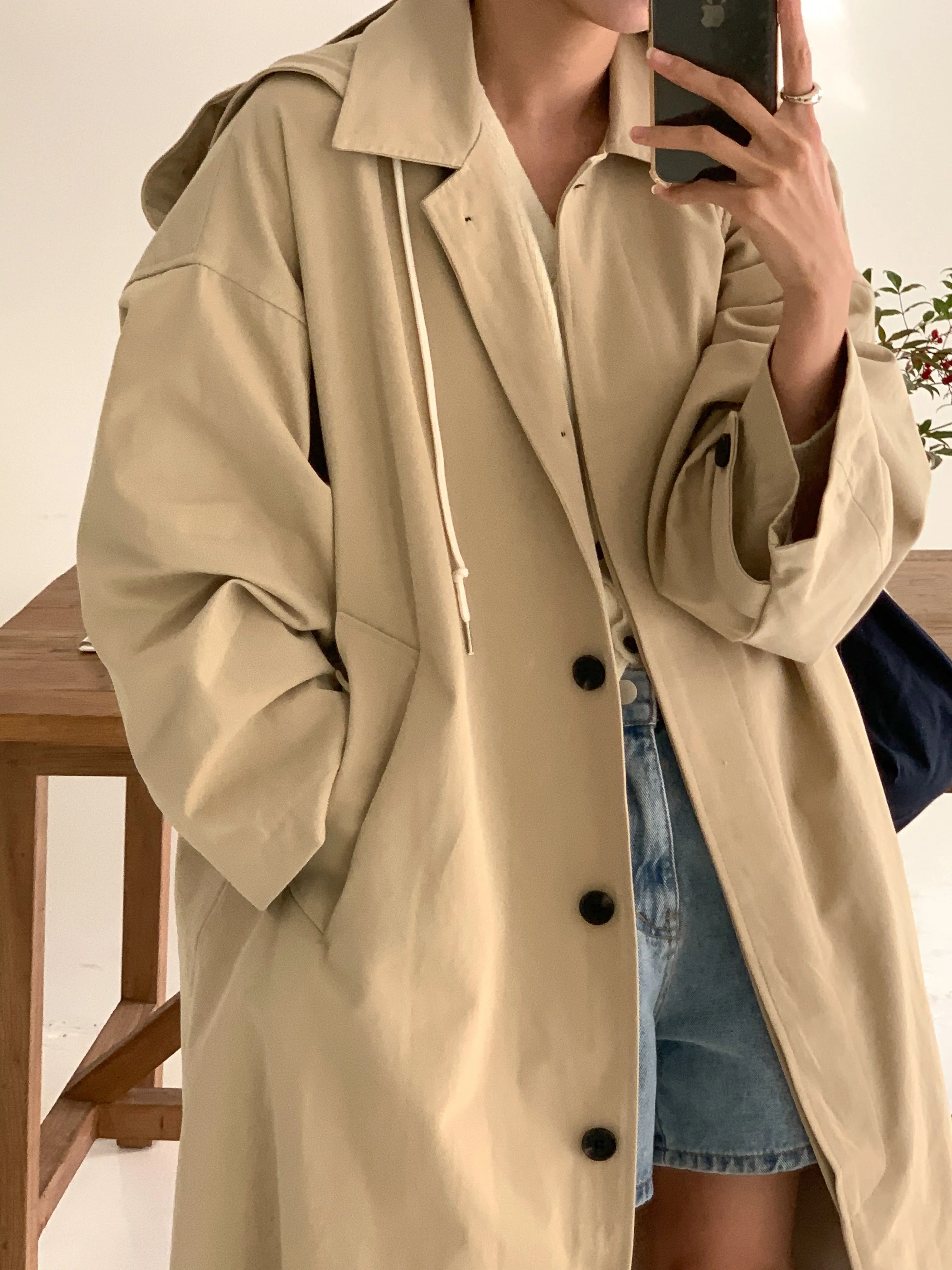 TYRA Hooded trench coat