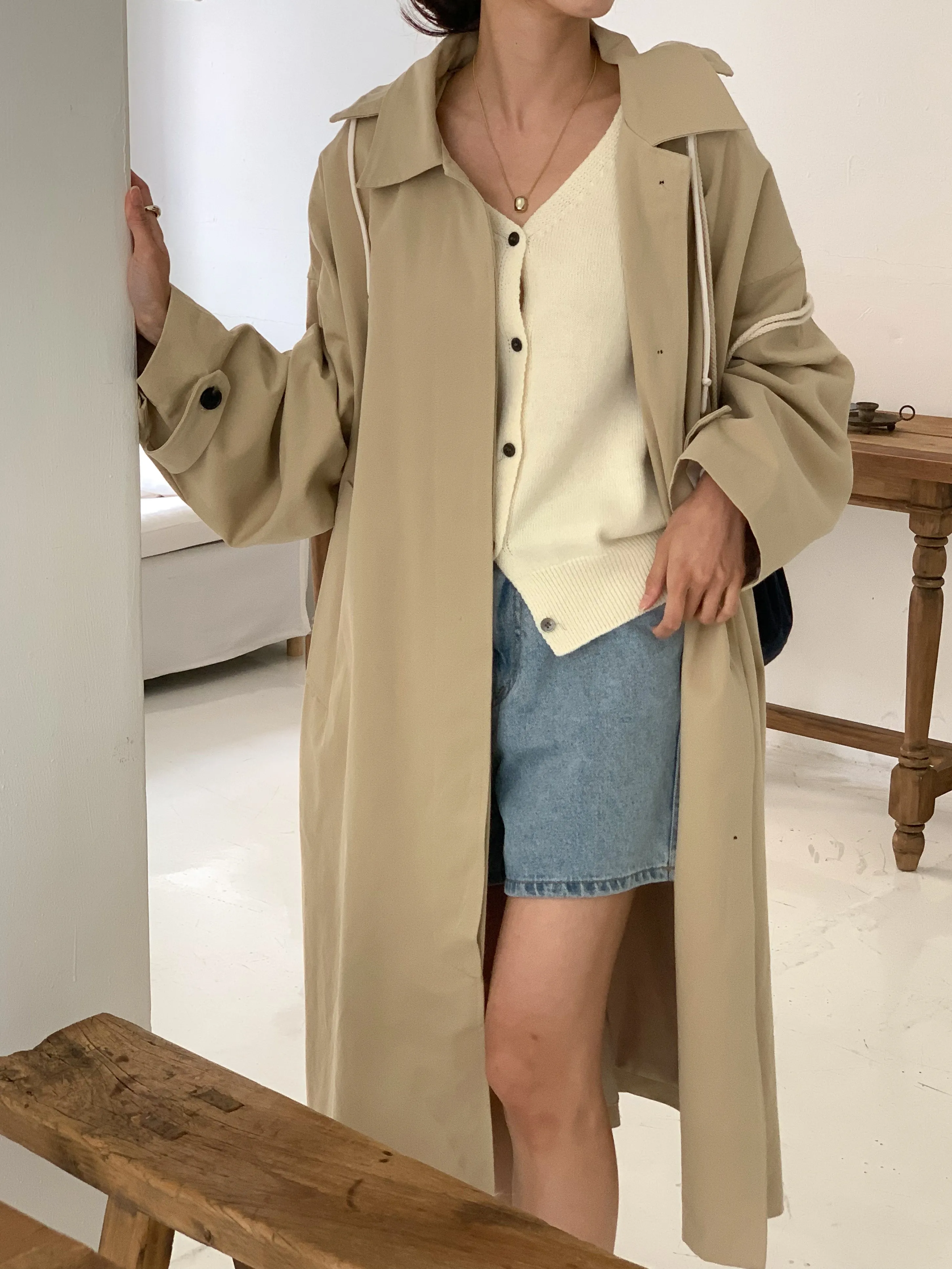 TYRA Hooded trench coat