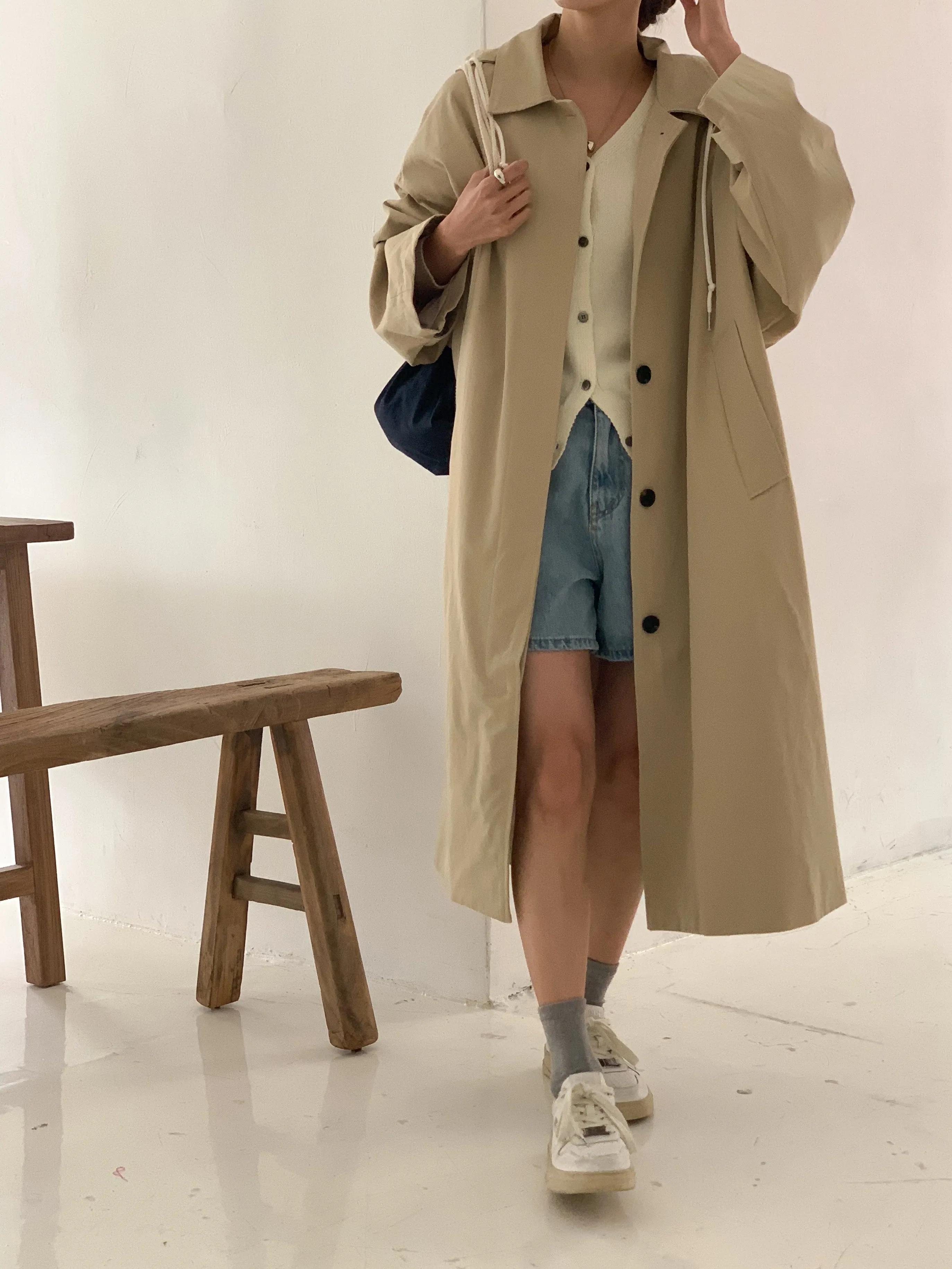 TYRA Hooded trench coat