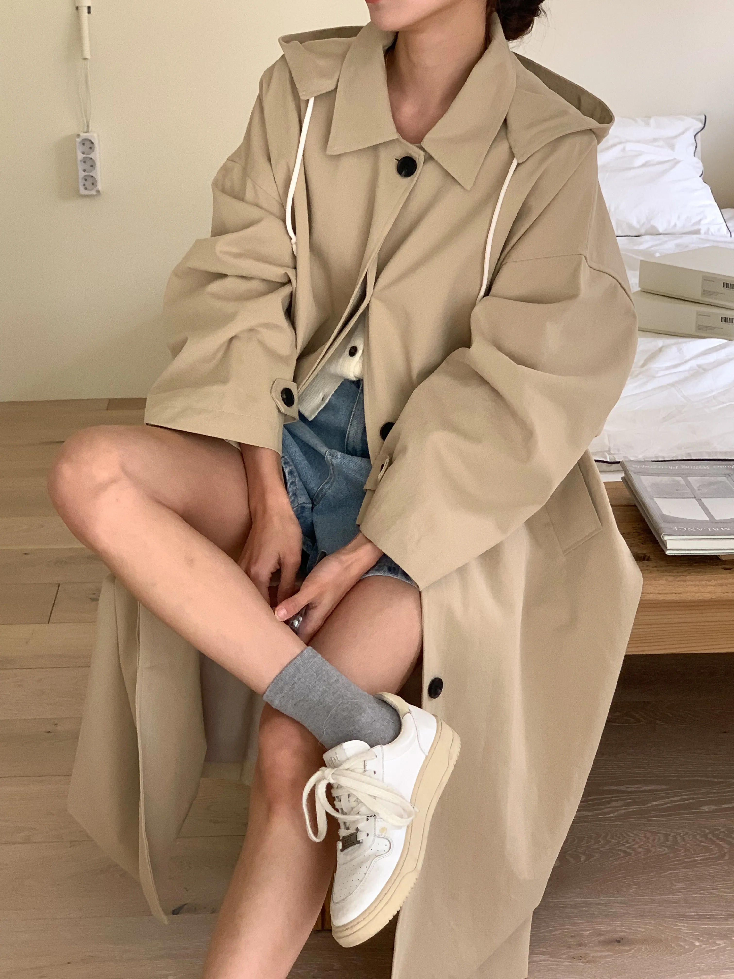 TYRA Hooded trench coat