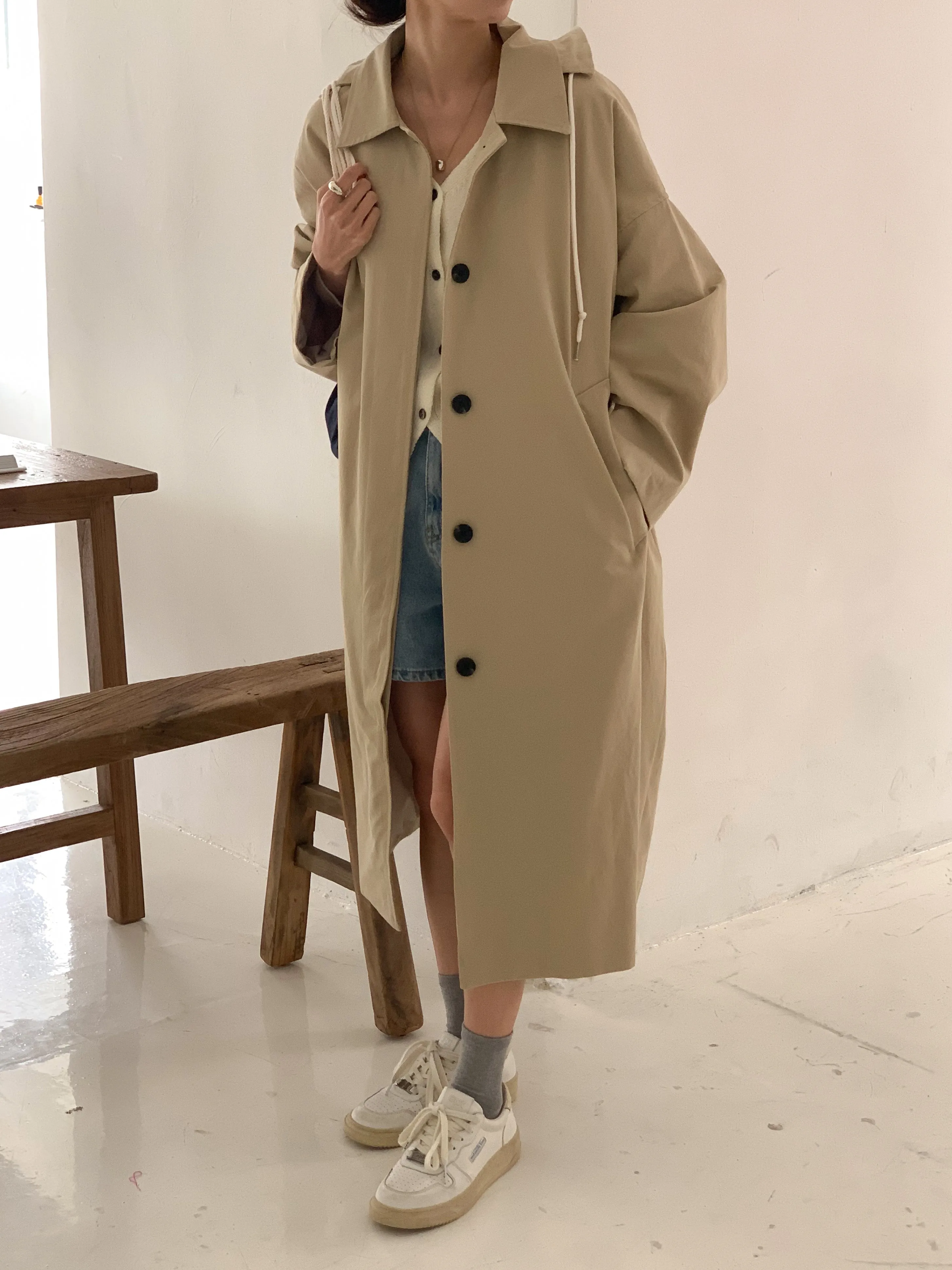 TYRA Hooded trench coat