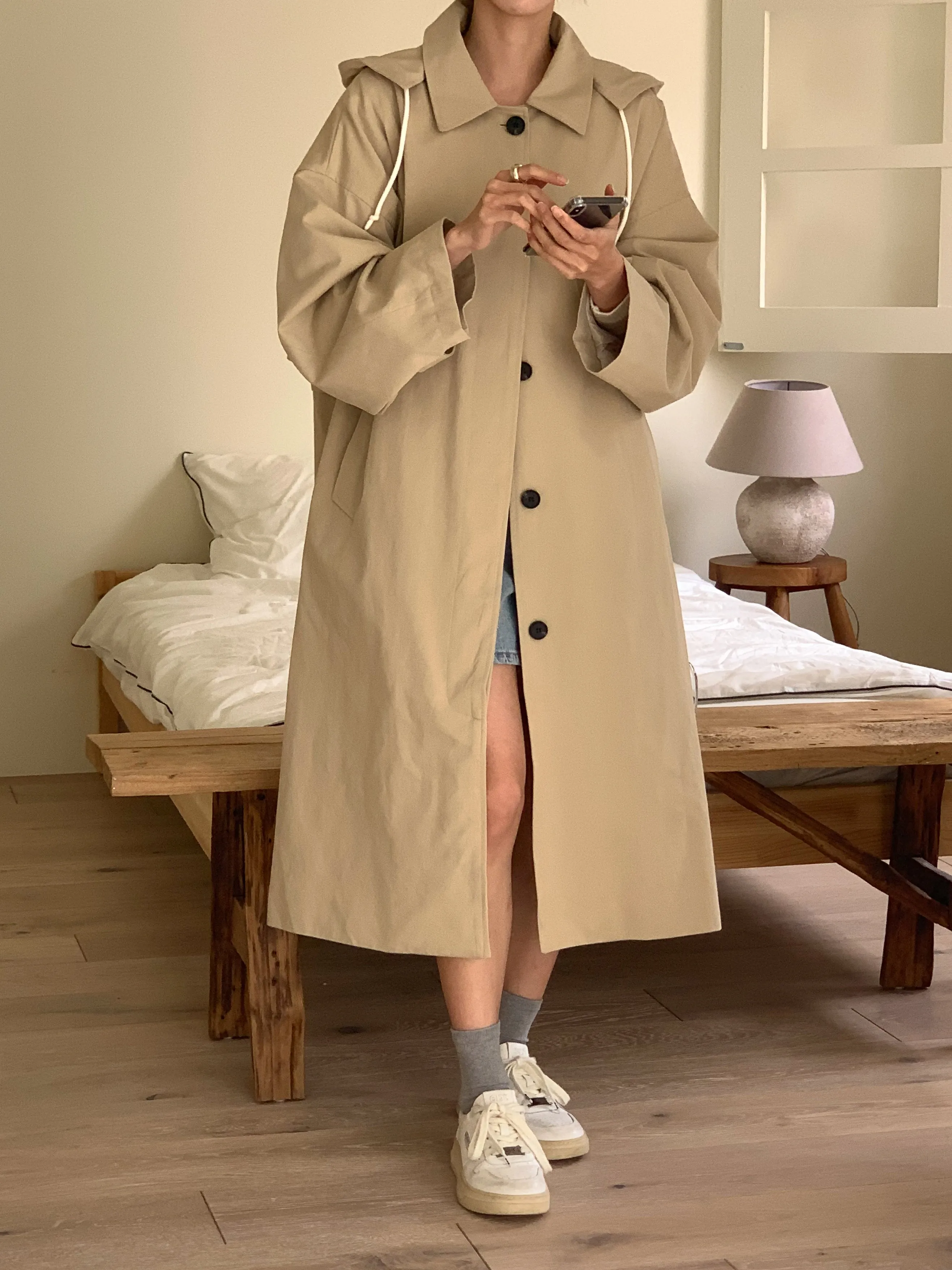 TYRA Hooded trench coat