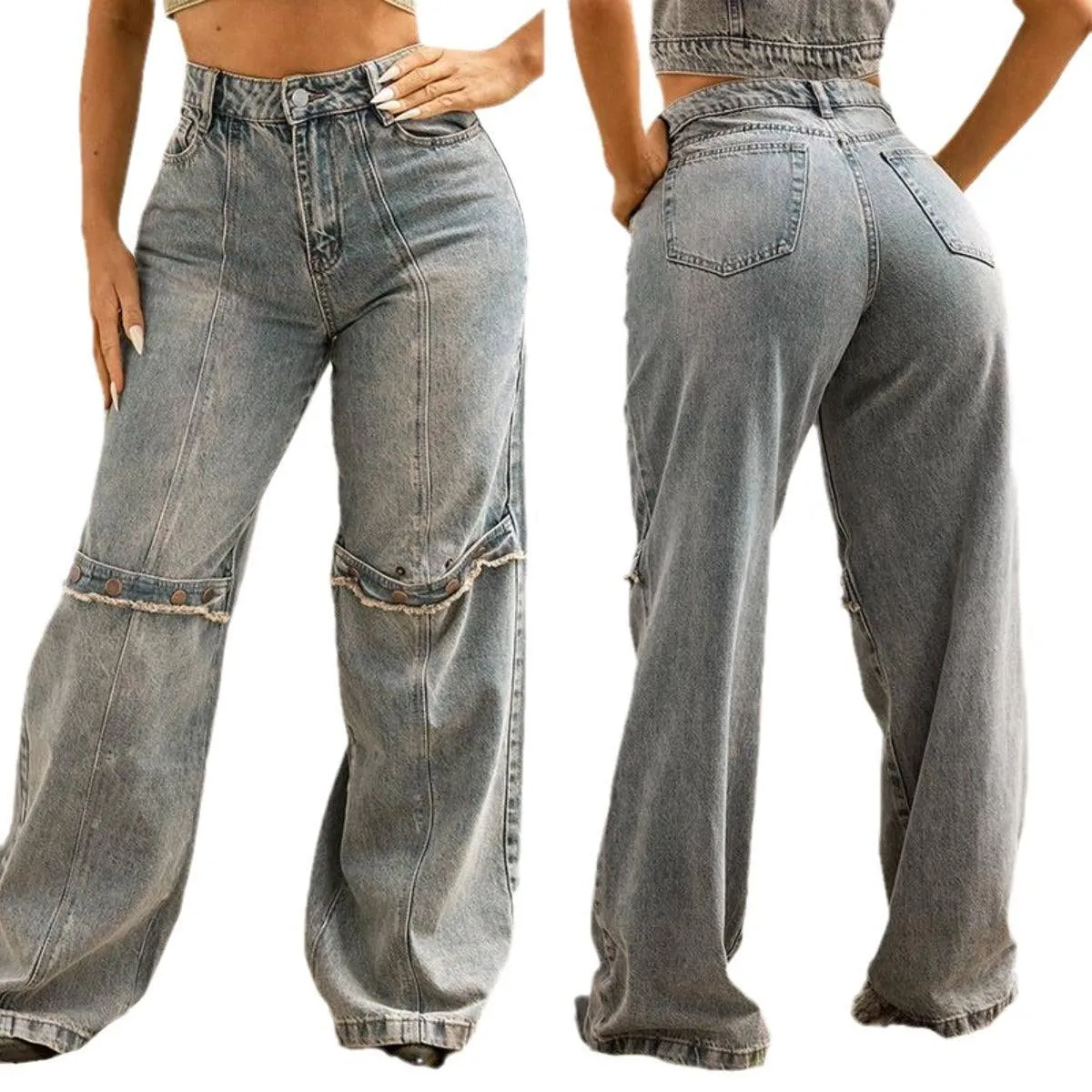 Women Baggy Wide Leg Denim Jeans