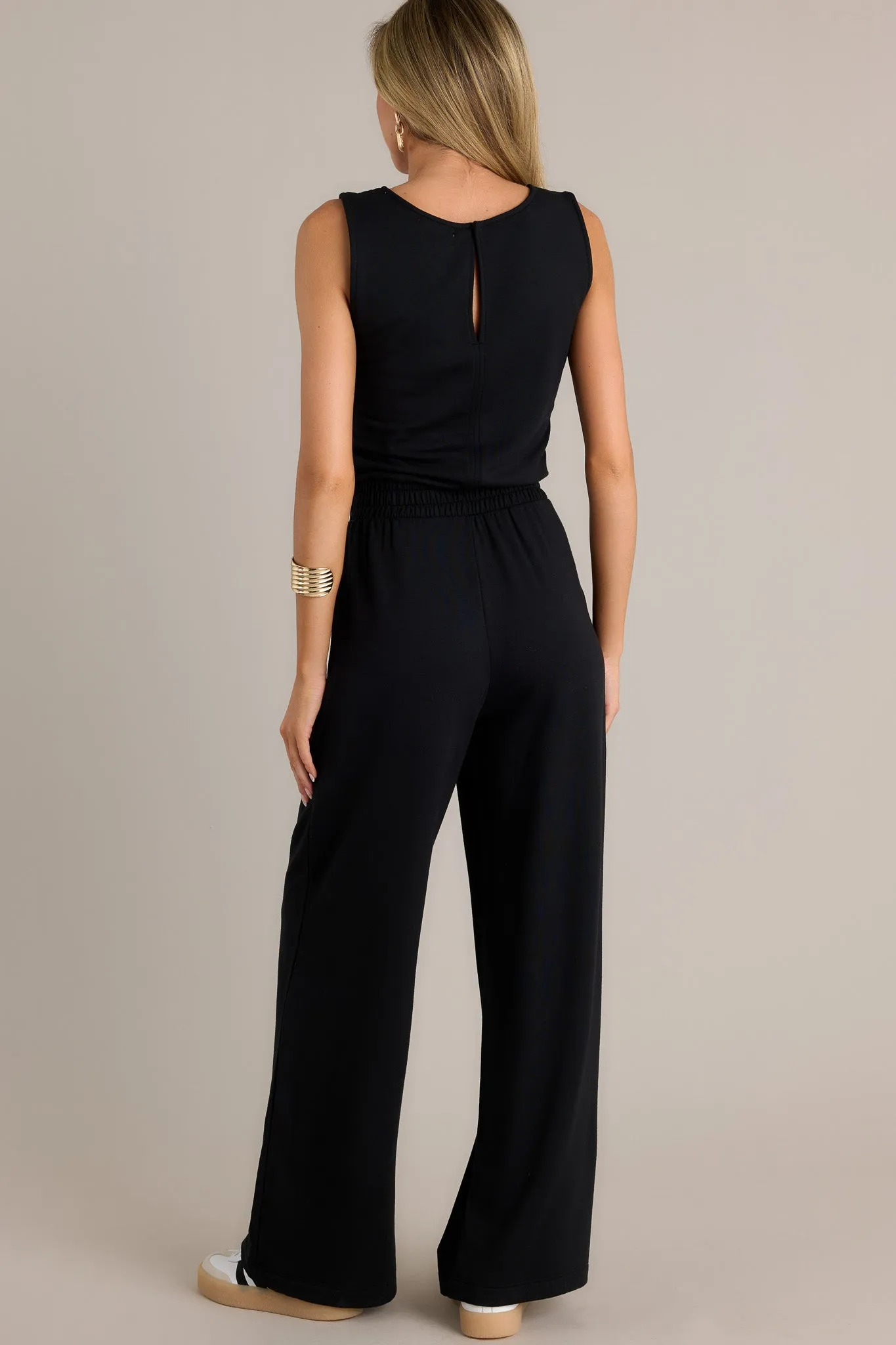 Z Supply Layover Modal Black Fleece Jumpsuit